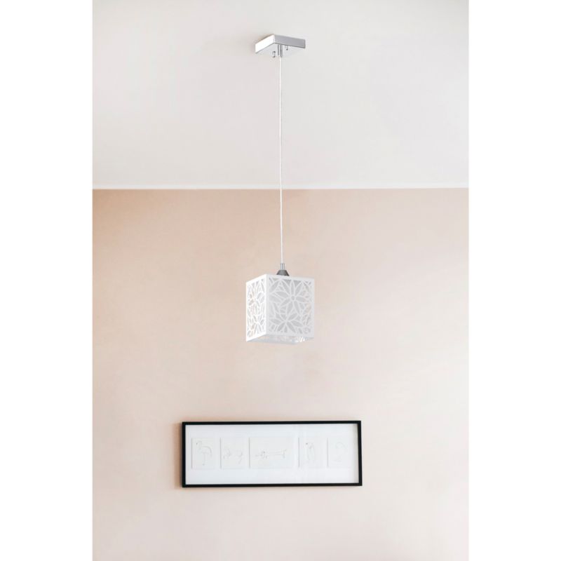 Lampa Wisząca SPOT Light  1xE27 Max.60W Harmonijna Biel z Akcentem Chromu, Polski Producent, 1 szt.
