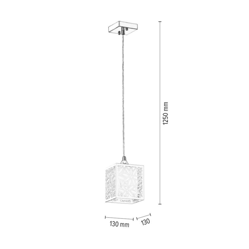 Lampa Wisząca SPOT Light  1xE27 Max.60W Harmonijna Biel z Akcentem Chromu, Polski Producent, 1 szt.