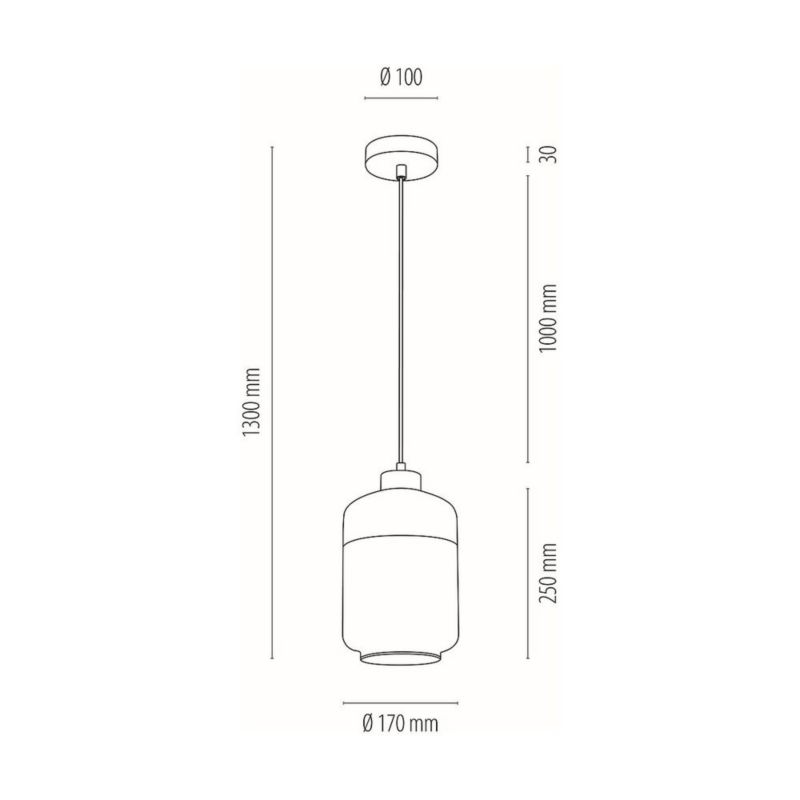 Lampa Wisząca SPOT Light 1xE27 Max.60W Harmonijne Połączenie Bieli z Transparentnym Kloszem, Polski Producent, 1 szt.