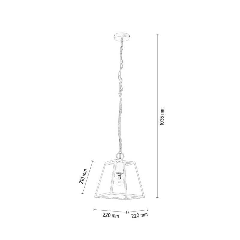 Lampa Wisząca SPOT Light  1xE27 Max.60W Klasyczna Biel, Polski Producent, 1szt.