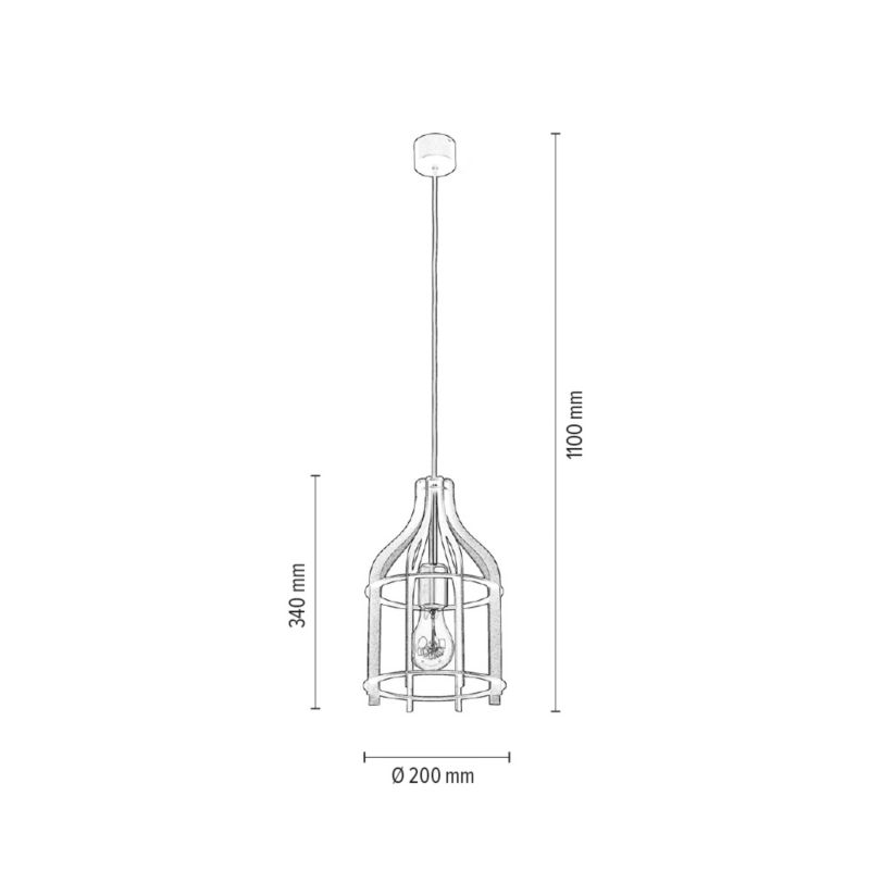 Lampa Wisząca SPOT Light  1xE27 Max.60W Klasyczna Czerń w Industrialnym Stylu od Polskiego Producenta, 1 szt.