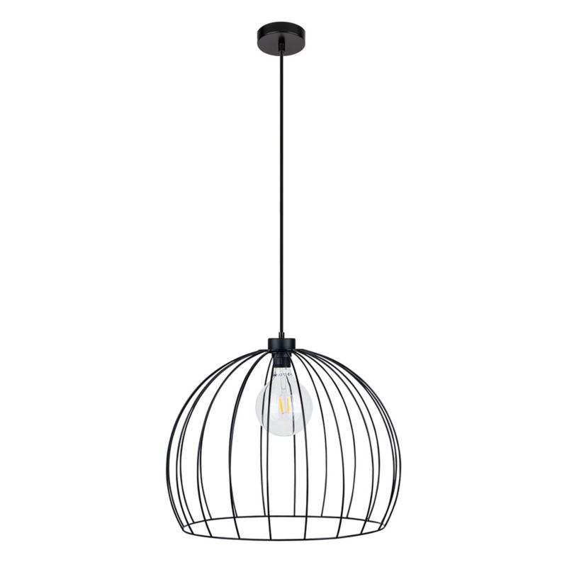 Lampa Wisząca SPOT Light 1xE27 Max.60W Klasyczna Czerń w Połączeniu z Czarnym Kloszem, Polski Producent, 1 szt.