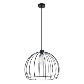 Lampa Wisząca SPOT Light 1xE27 Max.60W Klasyczna Czerń w Połączeniu z Czarnym Kloszem, Polski Producent, 1 szt.