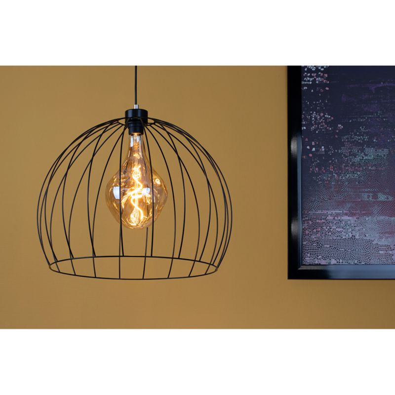 Lampa Wisząca SPOT Light 1xE27 Max.60W Klasyczna Czerń w Połączeniu z Czarnym Kloszem, Polski Producent, 1 szt.