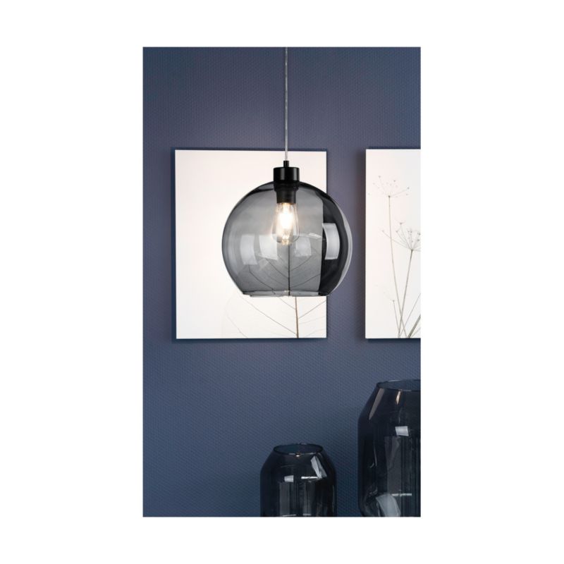 Lampa Wisząca SPOT Light  1xE27 Max.60W Klasyczna Czerń w Połączeniu ze Szkłem Dymionym, Polski Producent 1 szt.