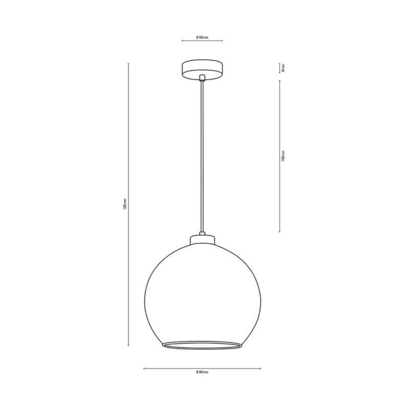 Lampa Wisząca SPOT Light  1xE27 Max.60W Klasyczna Czerń w Połączeniu ze Szkłem Dymionym, Polski Producent 1 szt.