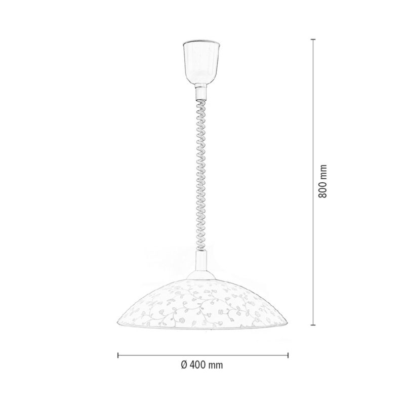 Lampa Wisząca SPOT Light  1xE27 Max.60W Klasyczne Białe Szkło od Polskiego Producenta, 1 szt.