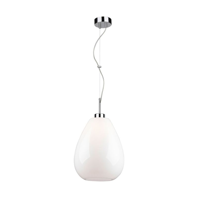 Lampa Wisząca SPOT Light  1xE27 Max.60W Klasyczne Połączenie Chromu i Białego Szkła, 1szt.