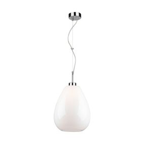 Lampa Wisząca SPOT Light  1xE27 Max.60W Klasyczne Połączenie Chromu i Białego Szkła, 1szt.