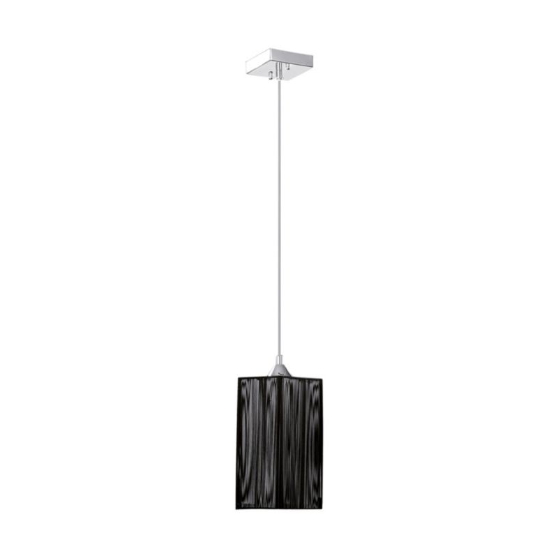 Lampa Wisząca SPOT Light  1xE27 Max.60W Klasyczne Połączenie Chromu z Czarną Tkaniną, Polski Producent, 1szt.