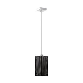 Lampa Wisząca SPOT Light  1xE27 Max.60W Klasyczne Połączenie Chromu z Czarną Tkaniną, Polski Producent, 1szt.