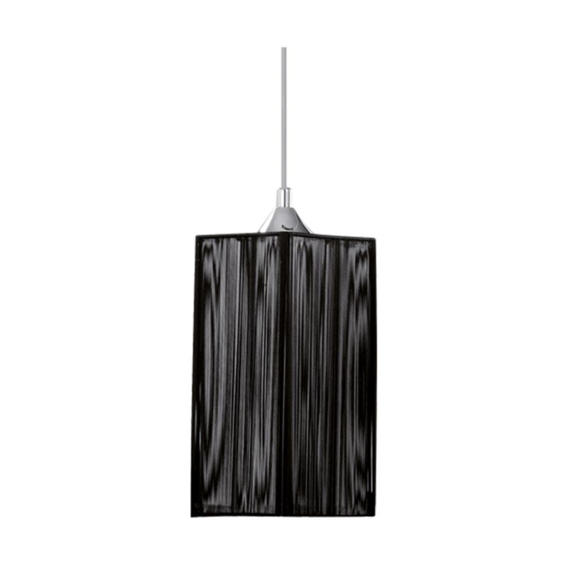 Lampa Wisząca SPOT Light  1xE27 Max.60W Klasyczne Połączenie Chromu z Czarną Tkaniną, Polski Producent, 1szt.