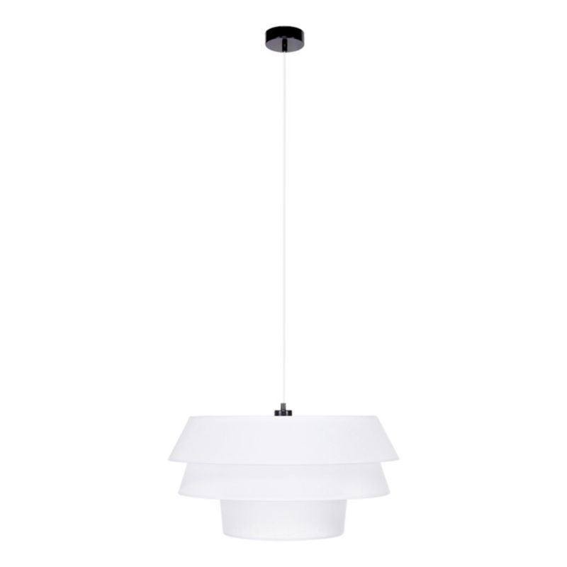 Lampa Wisząca SPOT Light 1xE27 Max.60W Klasyczne Połączenie Czerni z Białym Abażurem, Polski Producent, 1 szt.