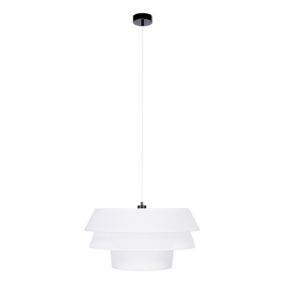 Lampa Wisząca SPOT Light 1xE27 Max.60W Klasyczne Połączenie Czerni z Białym Abażurem, Polski Producent, 1 szt.