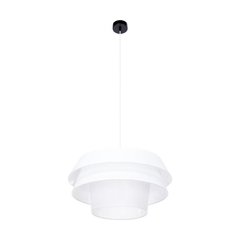 Lampa Wisząca SPOT Light 1xE27 Max.60W Klasyczne Połączenie Czerni z Białym Abażurem, Polski Producent, 1 szt.