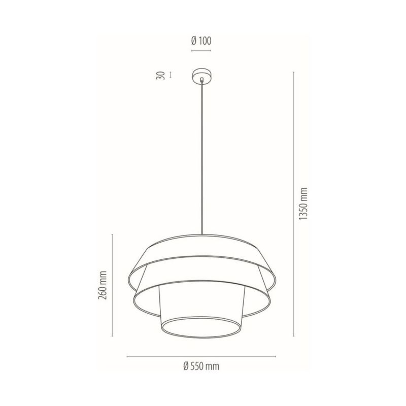 Lampa Wisząca SPOT Light 1xE27 Max.60W Klasyczne Połączenie Czerni z Białym Abażurem, Polski Producent, 1 szt.
