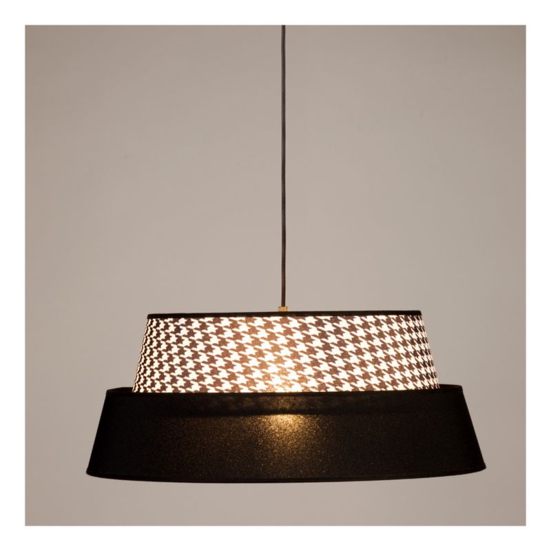 Lampa Wisząca SPOT Light 1xE27 Max.60W Klasyczne Połączenie Czerni z Czarnym Abażurem we Wzory, Polski producent, 1 szt.