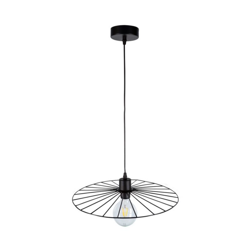 Lampa Wisząca SPOT Light 1xE27 Max.60W Klasyczne Połączenie Czerni z Czarnym Kloszem, Polski Producent, 1 szt.