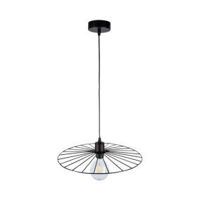 Lampa Wisząca SPOT Light 1xE27 Max.60W Klasyczne Połączenie Czerni z Czarnym Kloszem, Polski Producent, 1 szt.