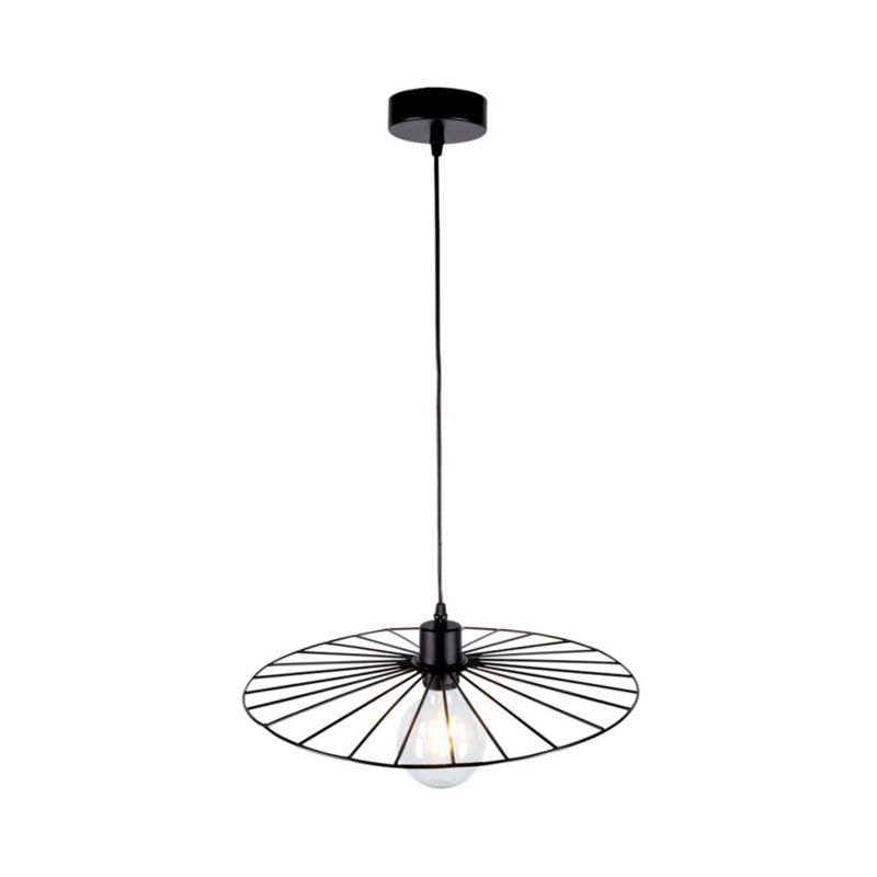 Lampa Wisząca SPOT Light 1xE27 Max.60W Klasyczne Połączenie Czerni z Czarnym Kloszem, Polski Producent, 1 szt.