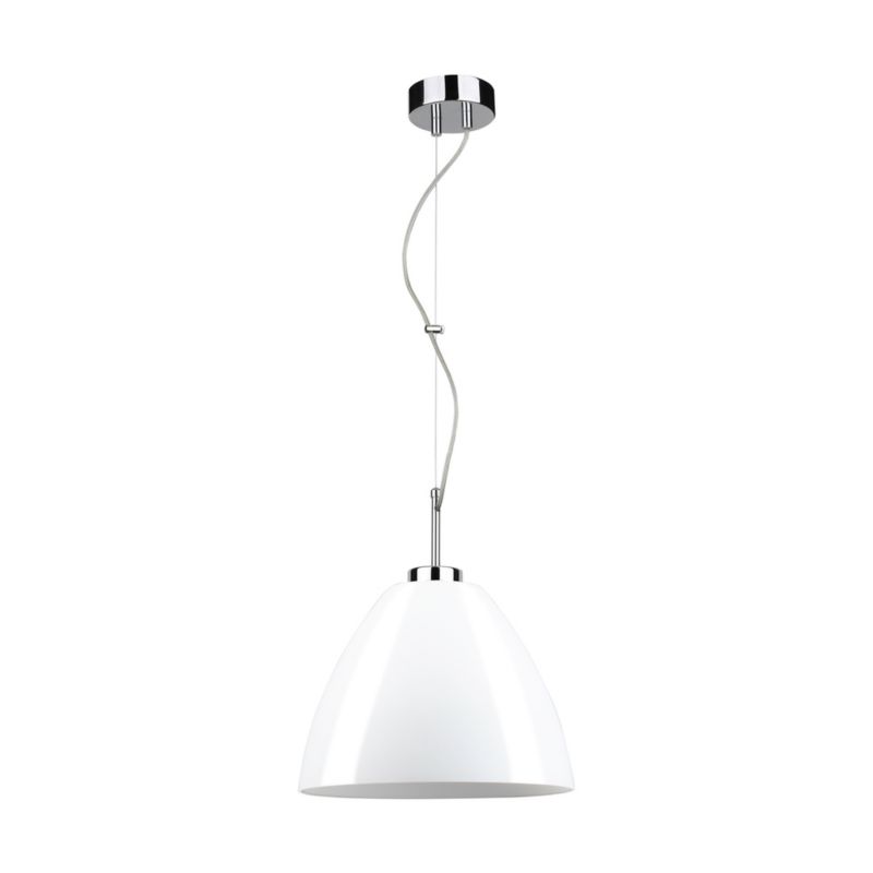 Lampa Wisząca SPOT Light  1xE27 Max.60W Kombinacja Chromu z Białym Szkłem, Polski Producent, 1szt.