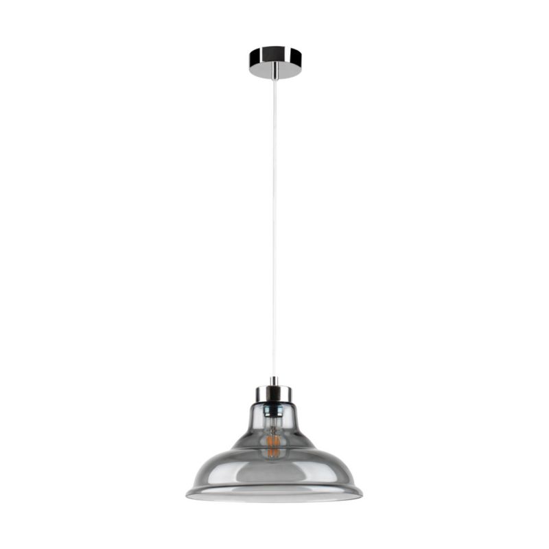 Lampa Wisząca SPOT Light  1xE27 Max.60W Kombinacja Chromu z Szkłem Dymionym, Polski Producent, 1szt.
