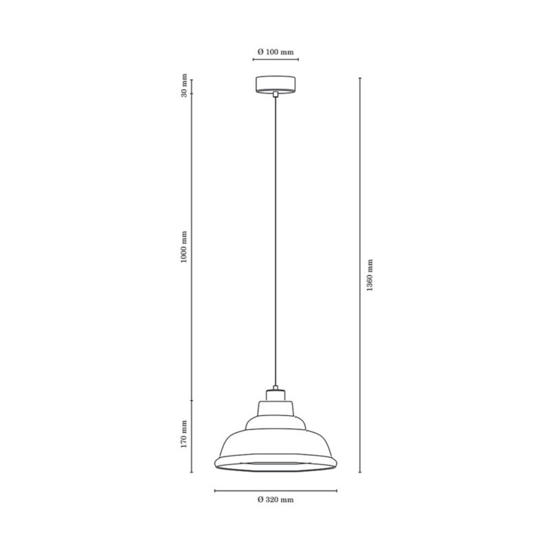 Lampa Wisząca SPOT Light  1xE27 Max.60W Kombinacja Chromu z Szkłem Dymionym, Polski Producent, 1szt.