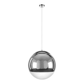Lampa Wisząca SPOT Light  1xE27 Max.60W Kompozycja Chromu i Bieli w Nowoczesnym Stylu, Polski Producent, 1 szt.
