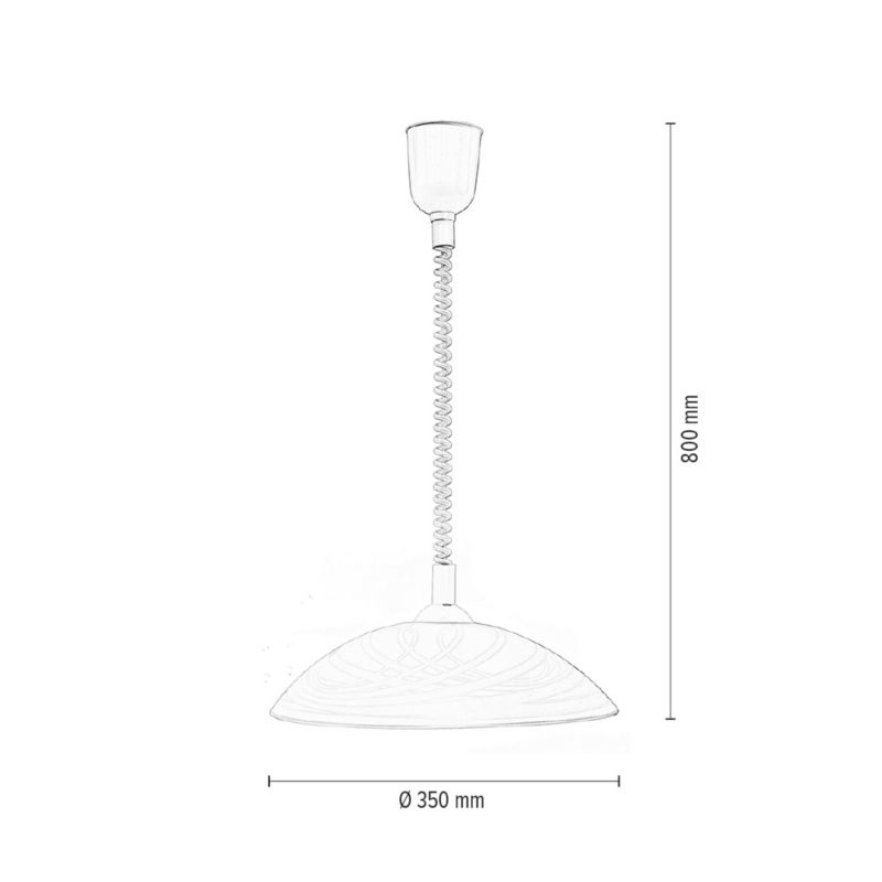 Lampa Wisząca SPOT Light  1xE27 Max.60W Minimalistyczne Połączenie Białego Szkła  od Polskiego Producenta, 1 szt.