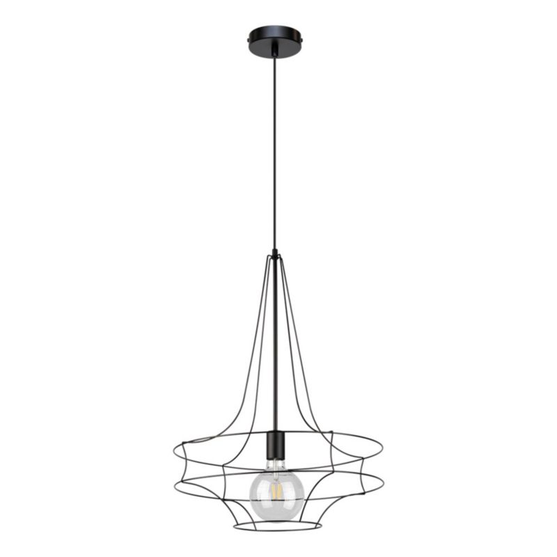Lampa Wisząca SPOT Light 1xE27 Max.60W Nowoczesne Połączenie Czerni z Czarnym Kloszem, Polski Producent, 1 szt.