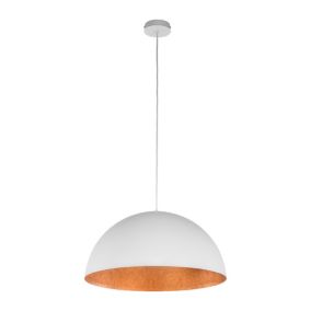 Lampa Wisząca SPOT Light 1xE27 Max.60W Połączenie Białego Klosza z Miedzianym Wnętrzem, Polski Producent, 1 szt.
