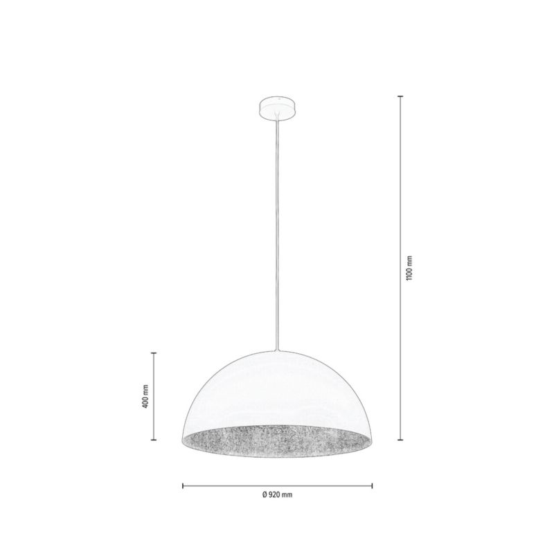 Lampa Wisząca SPOT Light 1xE27 Max.60W Połączenie Białego Klosza z Miedzianym Wnętrzem, Polski Producent, 1 szt.