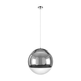Lampa Wisząca SPOT Light  1xE27 Max.60W Połączenie Chromu i Bieli w Nowoczesnym Stylu, Polski Producent, 1 szt.