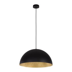 Lampa Wisząca SPOT Light 1xE27 Max.60W Połączenie Czarnego Klosza ze Złotym Wnętrzem, Polski Producent, 1 szt.