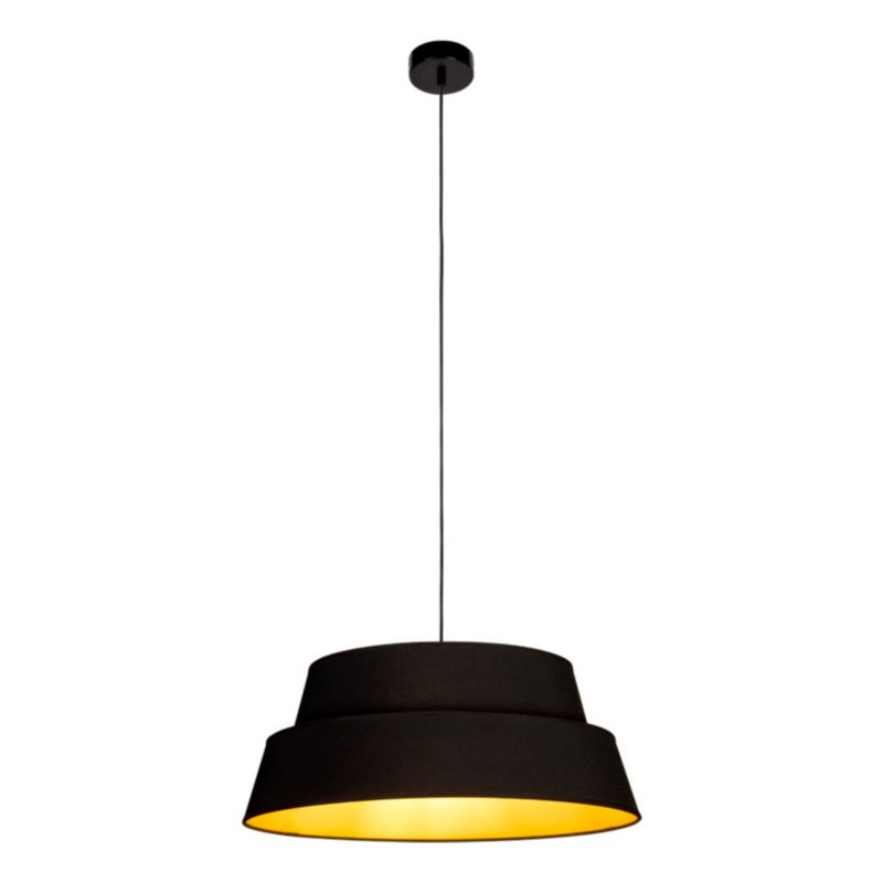 Lampa Wisząca SPOT Light 1xE27 Max.60W Połączenie Czerni z Czarno Złotym Abażurem, Polski Producent, 1 szt.