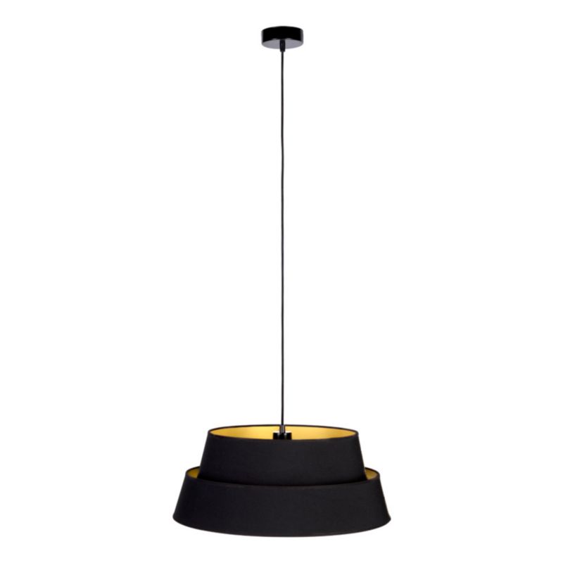 Lampa Wisząca SPOT Light 1xE27 Max.60W Połączenie Czerni z Czarno Złotym Abażurem, Polski Producent, 1 szt.