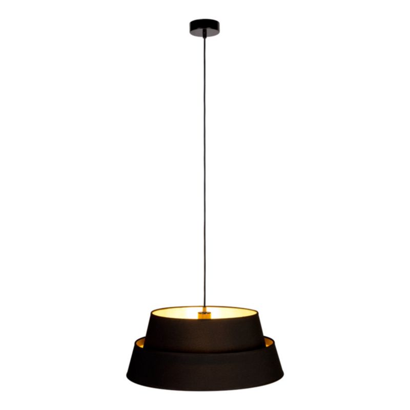 Lampa Wisząca SPOT Light 1xE27 Max.60W Połączenie Czerni z Czarno Złotym Abażurem, Polski Producent, 1 szt.