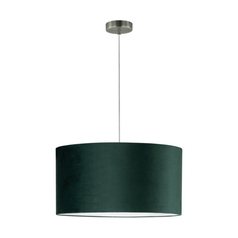 Lampa Wisząca SPOT Light 1xE27 Max.60W Satyna w Połączeniu z Zieloną Tkaniną, Polski Producent, 1 szt.