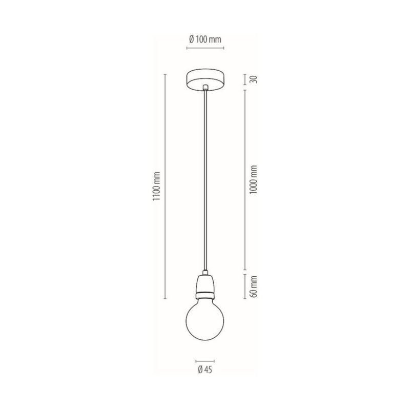 Lampa Wisząca SPOT Light 1xE27 Max.60W Subtelna Biel w Minimalistycznym Stylu, Polski Producent, 1 szt.