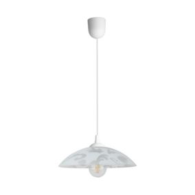 Lampa Wisząca SPOT Light  1xE27 Max.60W Subtelna Biel w Połączeniu z Białym Szkłem, Polski Producent, 1 szt.