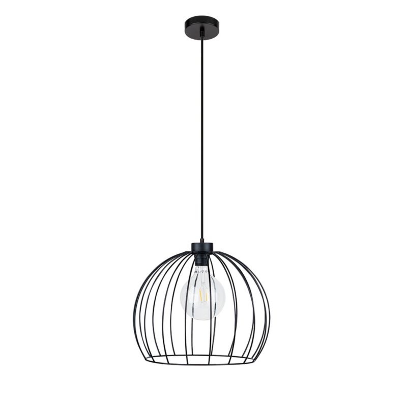 Lampa Wisząca SPOT Light 1xE27 Max.60W Subtelna Czerń w Połączeniu z Czarnym Kloszem, Polski Producent, 1 szt.