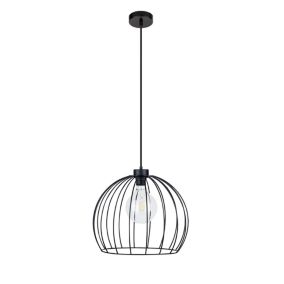 Lampa Wisząca SPOT Light 1xE27 Max.60W Subtelna Czerń w Połączeniu z Czarnym Kloszem, Polski Producent, 1 szt.