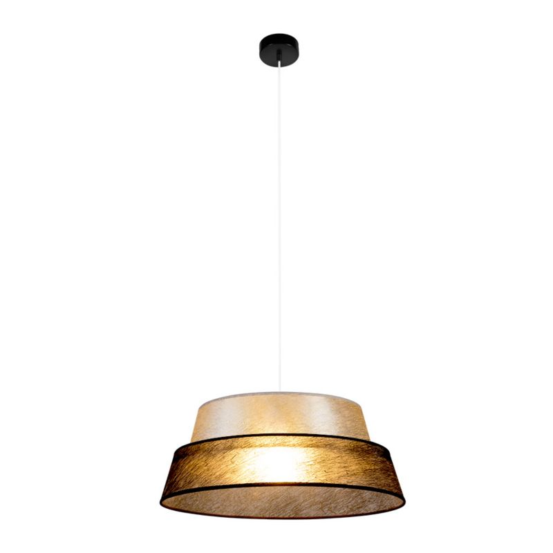 Lampa Wisząca SPOT Light 1xE27 Max.60W Subtelne Połączenie Czerni z Srebrno Czarnym Abażurem, Polski Producent, 1 szt.