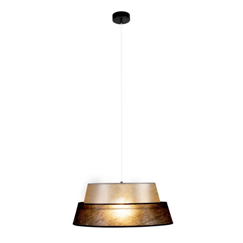 Lampa Wisząca SPOT Light 1xE27 Max.60W Subtelne Połączenie Czerni z Srebrno Czarnym Abażurem, Polski Producent, 1 szt.