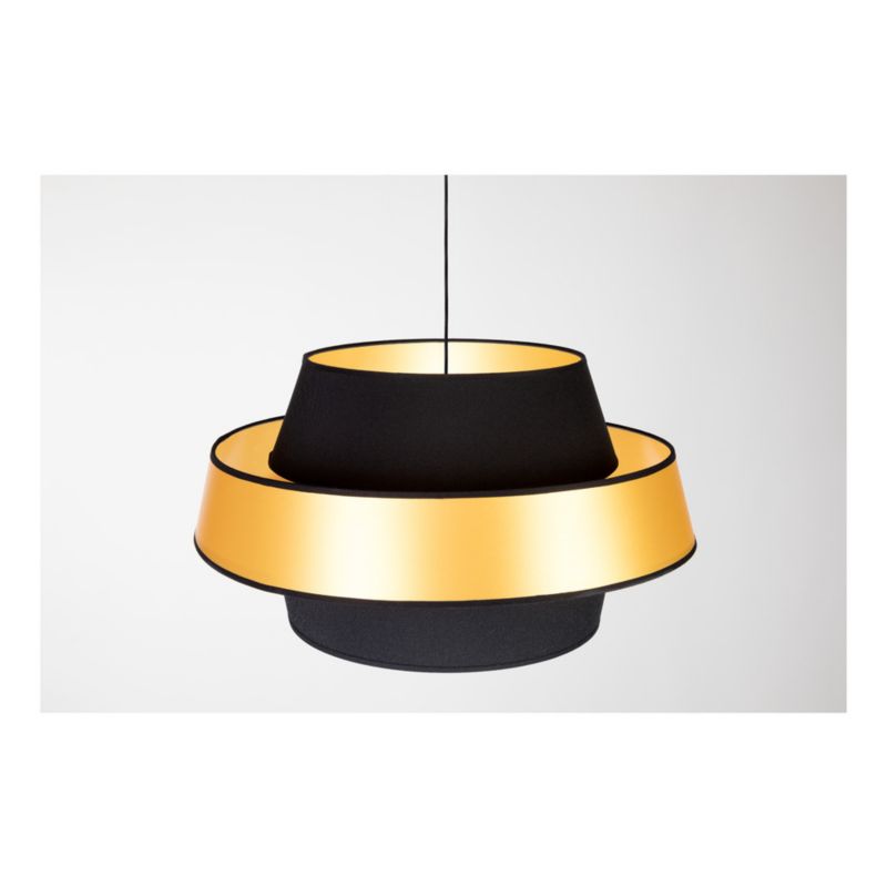 Lampa Wisząca SPOT Light 1xE27 Max.60W Subtelne Połączenie Czerni z Złoto Czarnym Abażurem, Polski Producent, 1 szt.