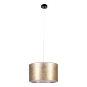 Lampa Wisząca SPOT Light 1xE27 Max.60W Subtelne Połączenie Czerni z Złotym Abażurem, Polski Producent, 1 szt.