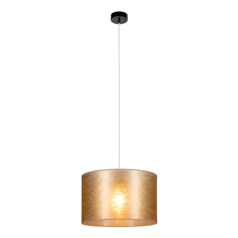 Lampa Wisząca SPOT Light 1xE27 Max.60W Subtelne Połączenie Czerni z Złotym Abażurem, Polski Producent, 1 szt.