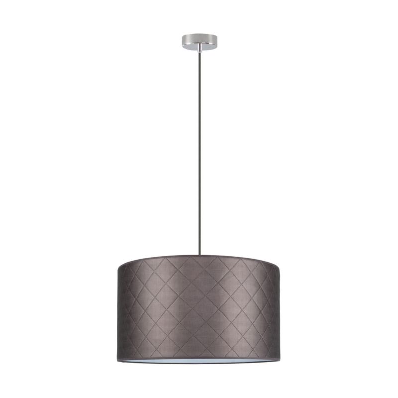 Lampa Wisząca SPOT Light  1xE27 Max.60W Subtelny Chrom z Brązową Tkaniną, Polski Producent, 1 szt.