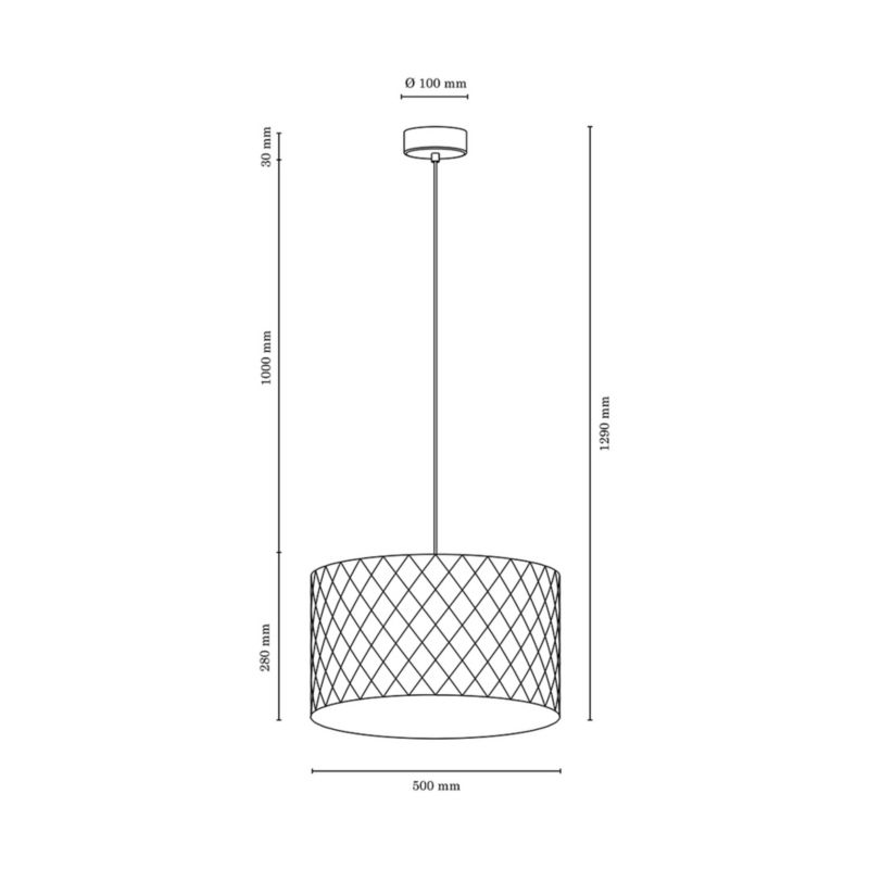 Lampa Wisząca SPOT Light  1xE27 Max.60W Subtelny Chrom z Brązową Tkaniną, Polski Producent, 1 szt.