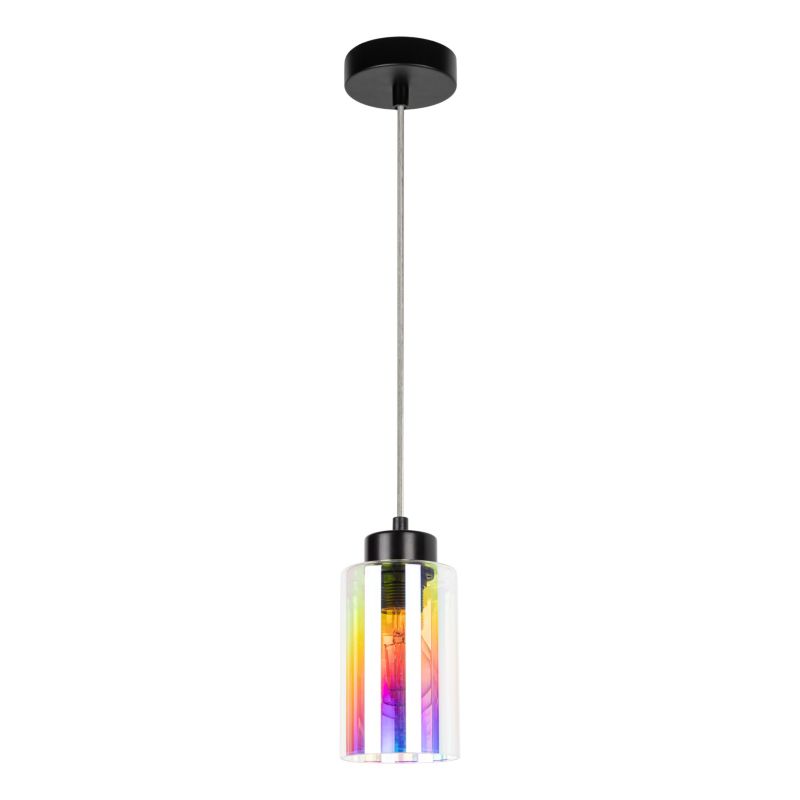 Lampa Wisząca SPOT Light  1xE27 Max.60W Wielokolorowy Klosz z Akcentem Czerni, Polski Producent, 1 szt.
